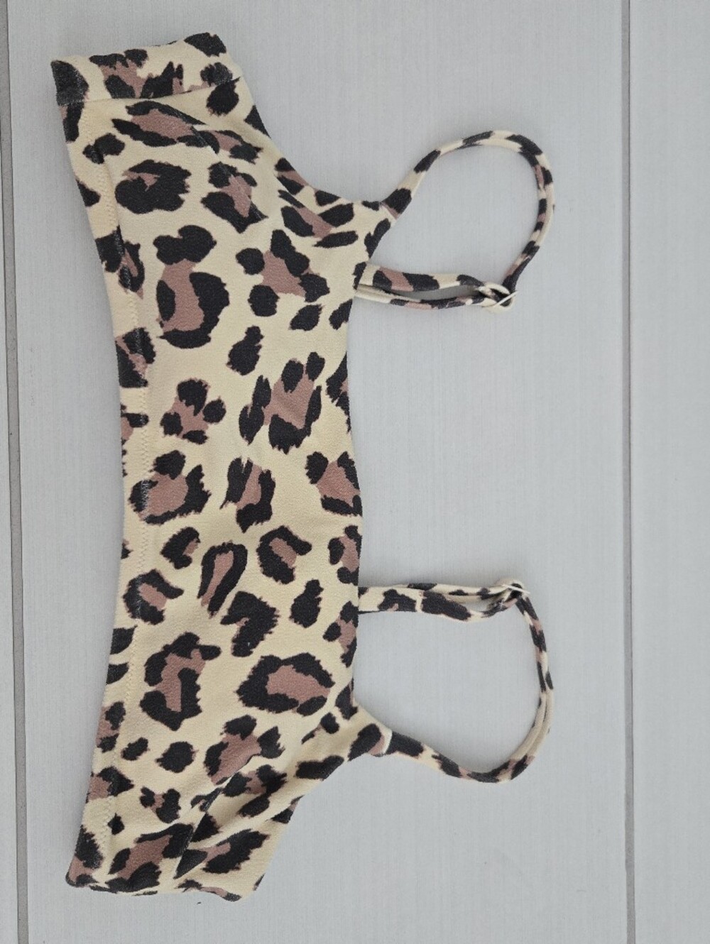 aerie Leopard-Print Bikini Top in Beige, Black, Brown